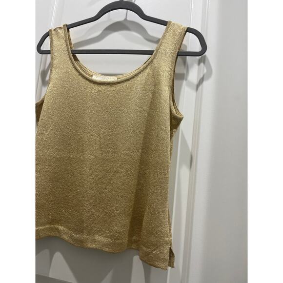 St. John Basics Gold Knit Sleeveless Camisole Sz P Large - Picture 4 of 5